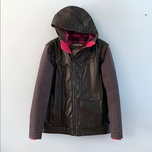 🌟NWOT🌟BURTON leather and jean snowboard jacket